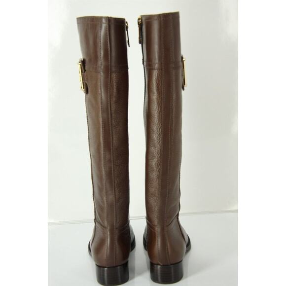 Tory Burch Leather Julian Logo Plaque Riding Boots  Coconut 5.5 - Picture 6 of 10